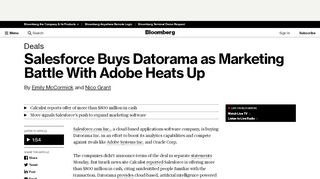 
                            12. Salesforce Buys Datorama as Marketing Battle With Adobe Heats Up ...