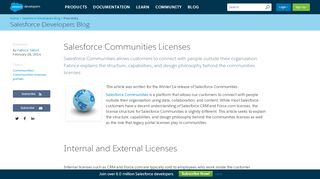 
                            11. Salesforce Communities Licenses | Developer Force Blog