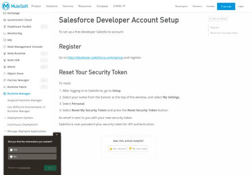 
                            10. Salesforce Developer Account Setup | MuleSoft Documentation