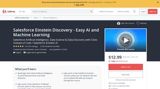 
                            12. Salesforce Einstein Discovery - Easy AI and Machine Learning | Udemy