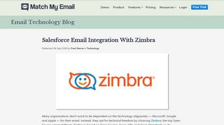 
                            13. Salesforce Email Integration with Zimbra - Match My Email