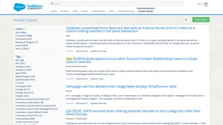 
                            10. Salesforce Known Issues - Salesforce.com