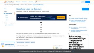 
                            8. Salesforce Login via Selenium - Stack Overflow