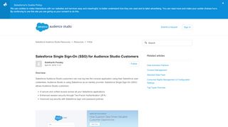 
                            13. Salesforce Single Sign-On (SSO) for DMP Customers – Salesforce ...