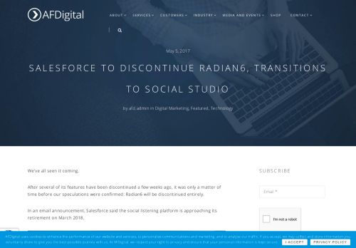 
                            12. Salesforce to Discontinue Radian6, Transitions to Social Studio ...