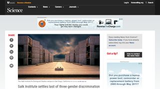 
                            11. Salk Institute settles last of three gender discrimination lawsuits ...