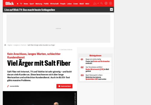 
                            8. Salt Fiber bringt vielen Kunden nur Ärger - Blick