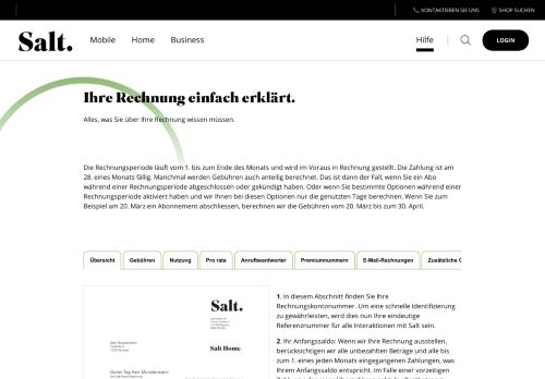 
                            11. Salt Mobile - Ihre Rechnung erklärt