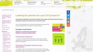 
                            12. SALTO-YOUTH - Looking for partners for your EVS projects?