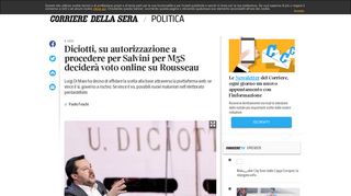 
                            13. Salvini e caso Diciotti, sulla piattaforma Rousseau si decide il ...