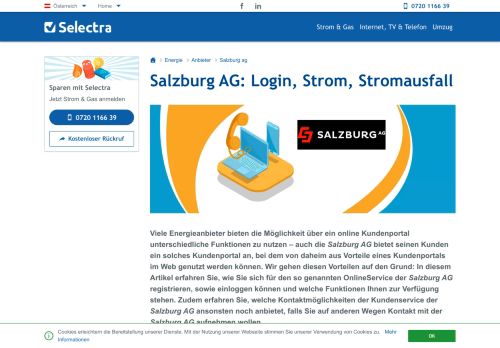 
                            9. Salzburg AG: Login, Strom, Stromausfall - Selectra.at