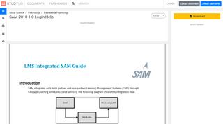 
                            13. SAM 2010 1.0 Login Help - studylib.net