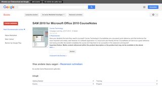 
                            7. SAM 2010 for Microsoft Office 2010 CourseNotes - Google Books-Ergebnisseite