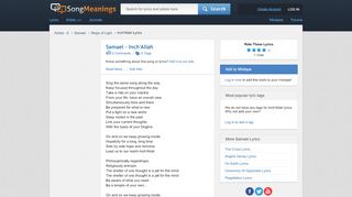 
                            12. Samael - Inch'Allah Lyrics | SongMeanings