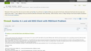 
                            5. Samba 4.1 and old DOS Client with MSClient Problem - openSUSE Forums