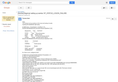 
                            13. [Samba] Beginner setting up samba ... - Google Groups