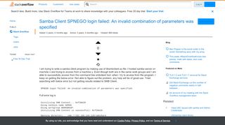 
                            7. Samba Client SPNEGO login failed: An invalid combination of ...