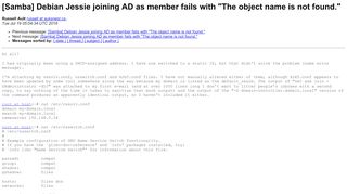 
                            2. [Samba] Debian Jessie joining AD as member fails with 