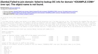 
                            1. [Samba] Failed to join domain: failed to lookup DC info for domain ...