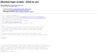 
                            8. [Samba] login scripts --what to use - samba.org Mailing Lists