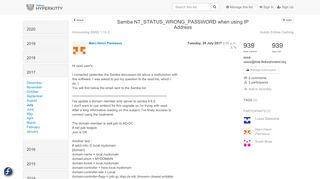
                            8. Samba NT_STATUS_WRONG_PASSWORD when using IP Address - sssd-users ...