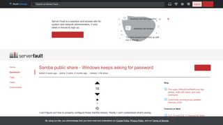 
                            4. Samba public share - Windows keeps asking for password - Server Fault