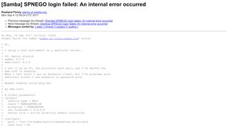 
                            1. [Samba] SPNEGO login failed: An internal error occurred