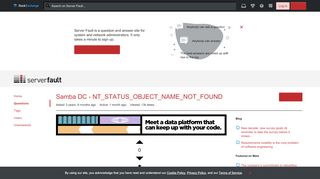 
                            4. samba4 - Samba DC - NT_STATUS_OBJECT_NAME_NOT_FOUND - Server Fault