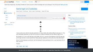 
                            5. Same login on 2 websites - Stack Overflow