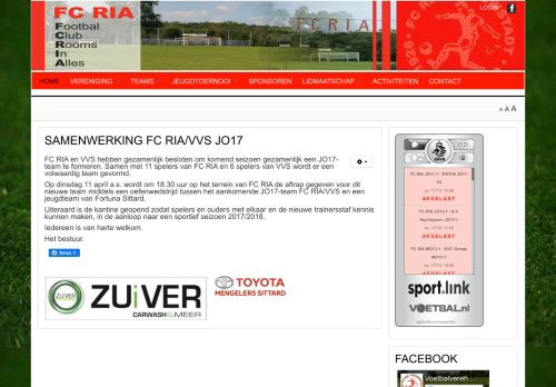 
                            10. Samenwerking FC RIA/VVS JO17