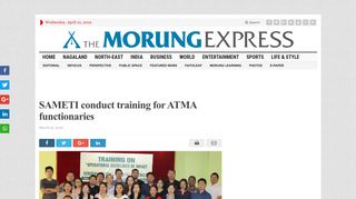 
                            7. SAMETI conduct training for ATMA functionaries – The Morung Express