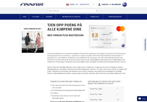 
                            2. Samle poeng på kjøp med Finnair Plus MasterCard | Finnair