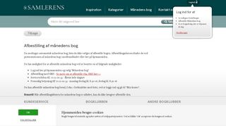 
                            3. Samlerens Bogklub - FAQ - Afbestilling af månedens bog