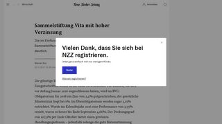 
                            5. Sammelstiftung Vita mit hoher Verzinsung | NZZ