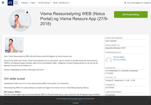 
                            13. Sammendrag av Visma Ressursstyring WEB (Notus Portal) og Visma ...