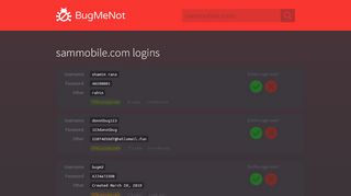
                            1. sammobile.com passwords - BugMeNot