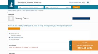 
                            13. Sammy Dress | Complaints | Better Business Bureau® Profile