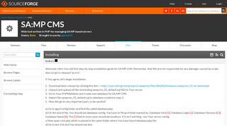 
                            7. SA:MP CMS / Wiki / Installing - SourceForge