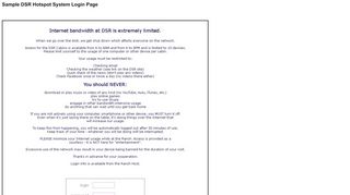 
                            13. Sample DSR Hotspot System Login Page - Deer Springs Ranch