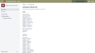 
                            6. sample robots.txt - Digital Library Infrastructure - Confluence