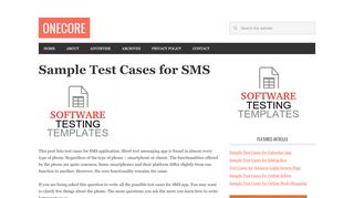 
                            5. Sample Test Cases for SMS - Onecore