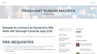 
                            8. Sample to connect to Dynamics 365 Web API through Console App (C ...