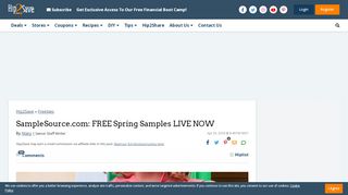 
                            11. SampleSource.com: FREE Spring Samples LIVE NOW - Hip2Save