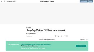 
                            7. Sampling Twitter (Without an Account) - The New York Times