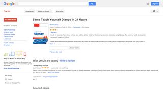 
                            7. Sams Teach Yourself Django in 24 Hours - Google Books Result