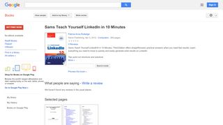 
                            13. Sams Teach Yourself LinkedIn in 10 Minutes