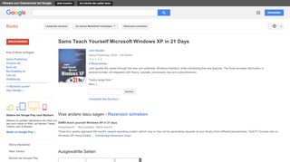 
                            11. Sams Teach Yourself Microsoft Windows XP in 21 Days - Google Books-Ergebnisseite