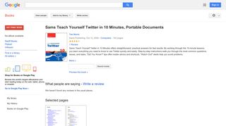 
                            7. Sams Teach Yourself Twitter in 10 Minutes
