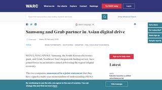
                            12. Samsung and Grab partner in Asian digital drive | WARC