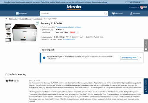 
                            6. Samsung CLP-365W ab 192,51 € | Preisvergleich bei idealo.de